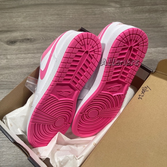 Air Jordan 1 Low Pink Orange White GS - Picture 9 of 9